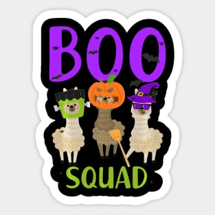 Boo Squad Halloween crew Funny llama scary Trick or treat Sticker